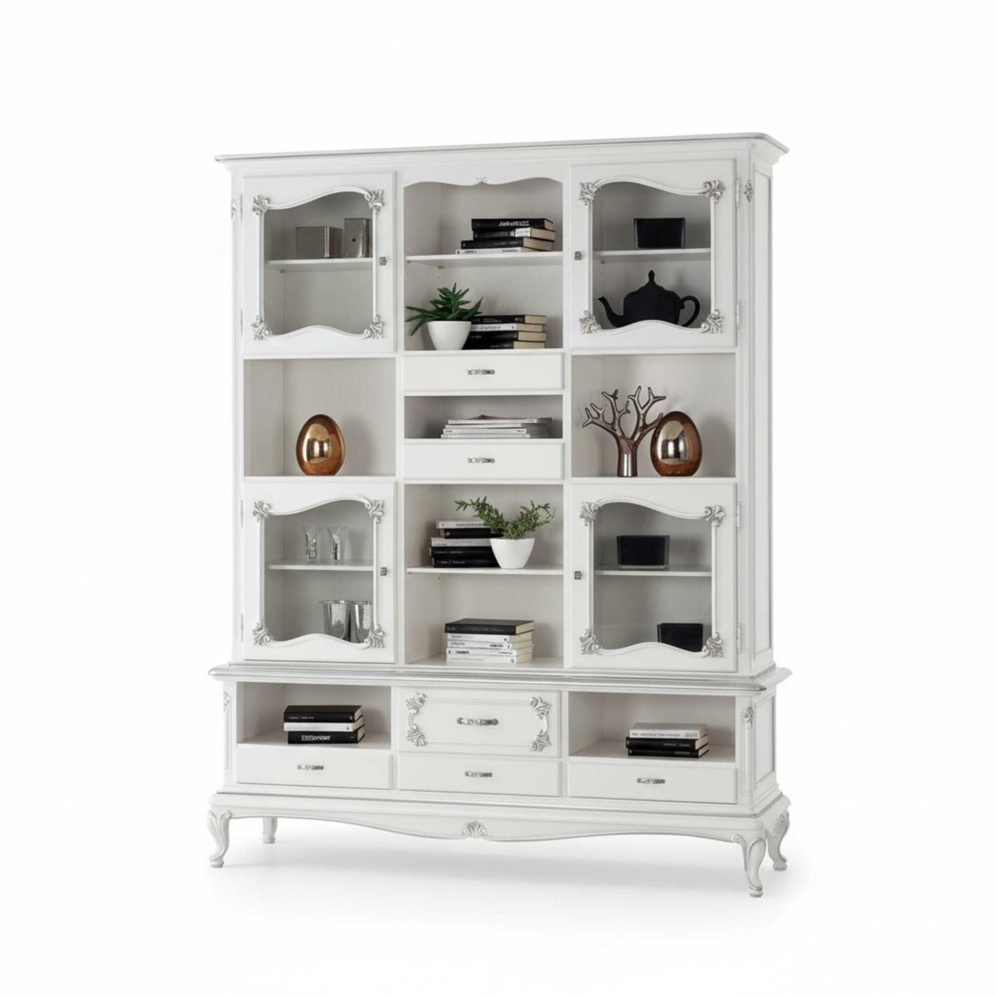 Wohnzimmer Vitrine Schrank Bücher Regal Anrichte Klassische Möbel Regale Holz