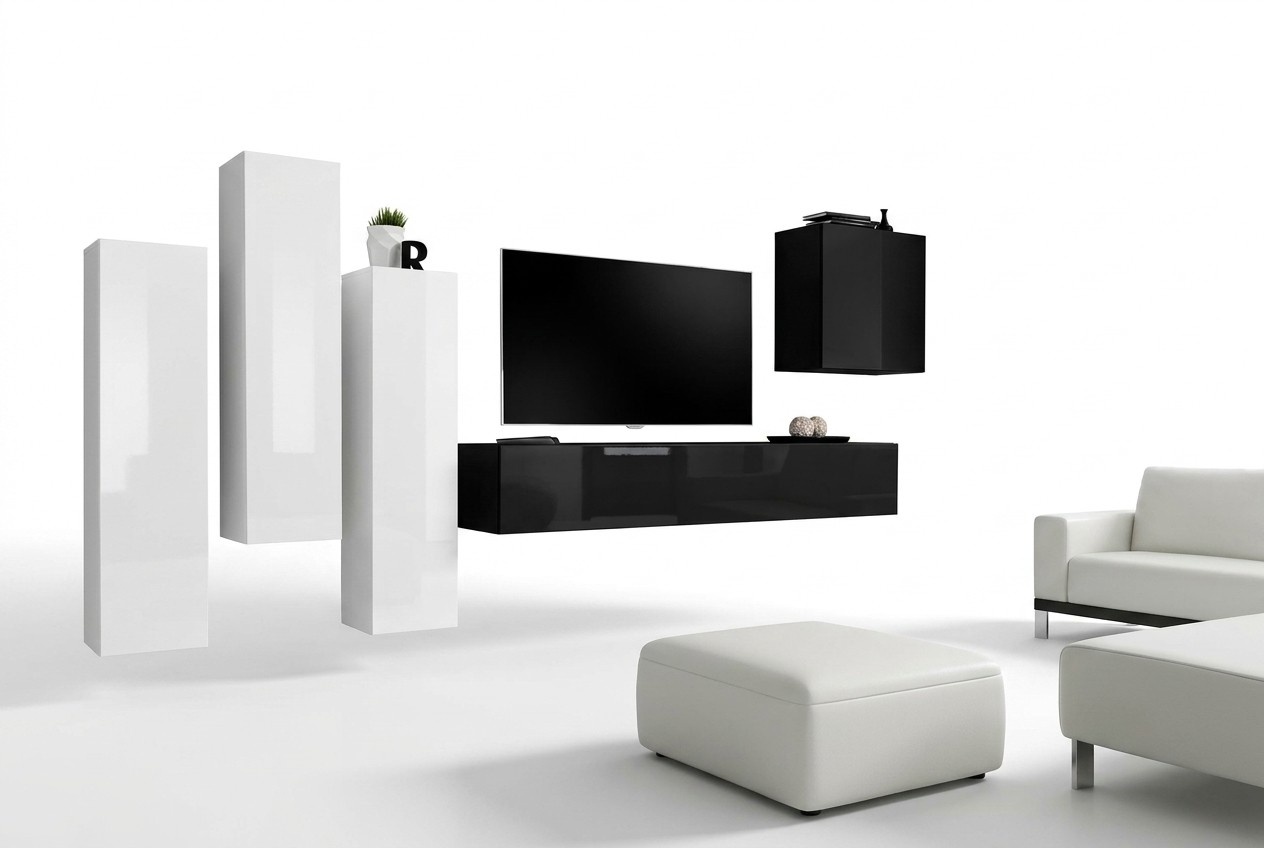 Wohnzimmer Wandschrank Luxus Garnitur TV-Ständer Modern Möbel Holz Designer