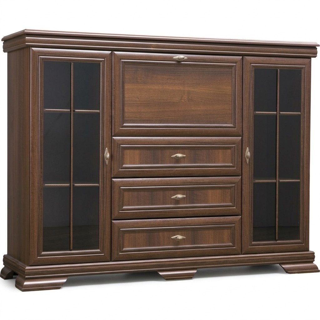 Wohnzimmerschrank 158cm XXL Low Boards Anrichte Holz Kommode Sideboard Kommoden