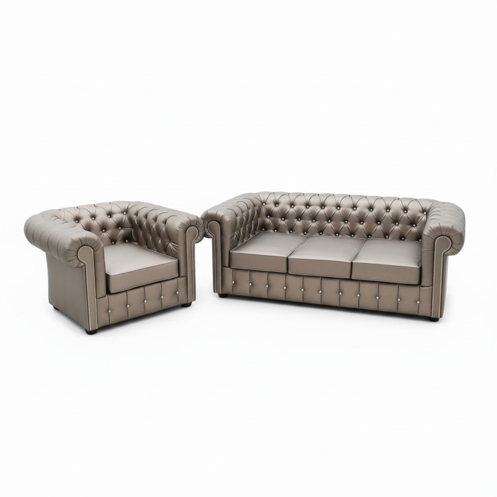 XXL Big Luxus Couch Goldene Chesterfield Sofagarnitur Sofa Couchen