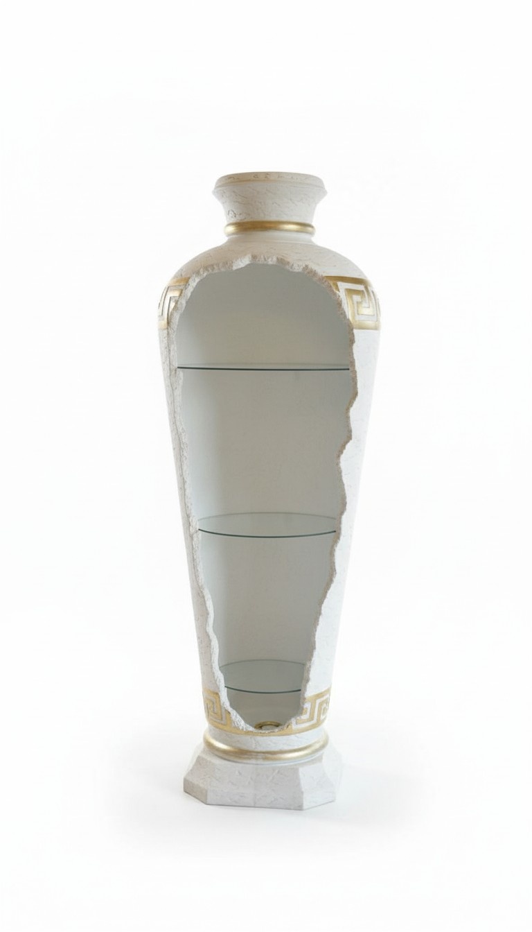 XXL Medusa Antik Stil Vitrine Bar Boden Vase Schrank Vintrinen Säule