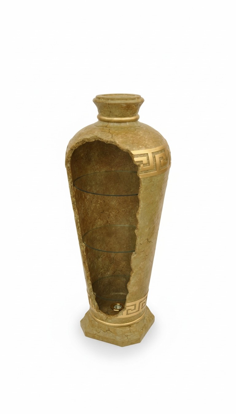 XXL Medusa Antik Stil Vitrine Bar Boden Vase Dekor Schrank Vintrinen Säule