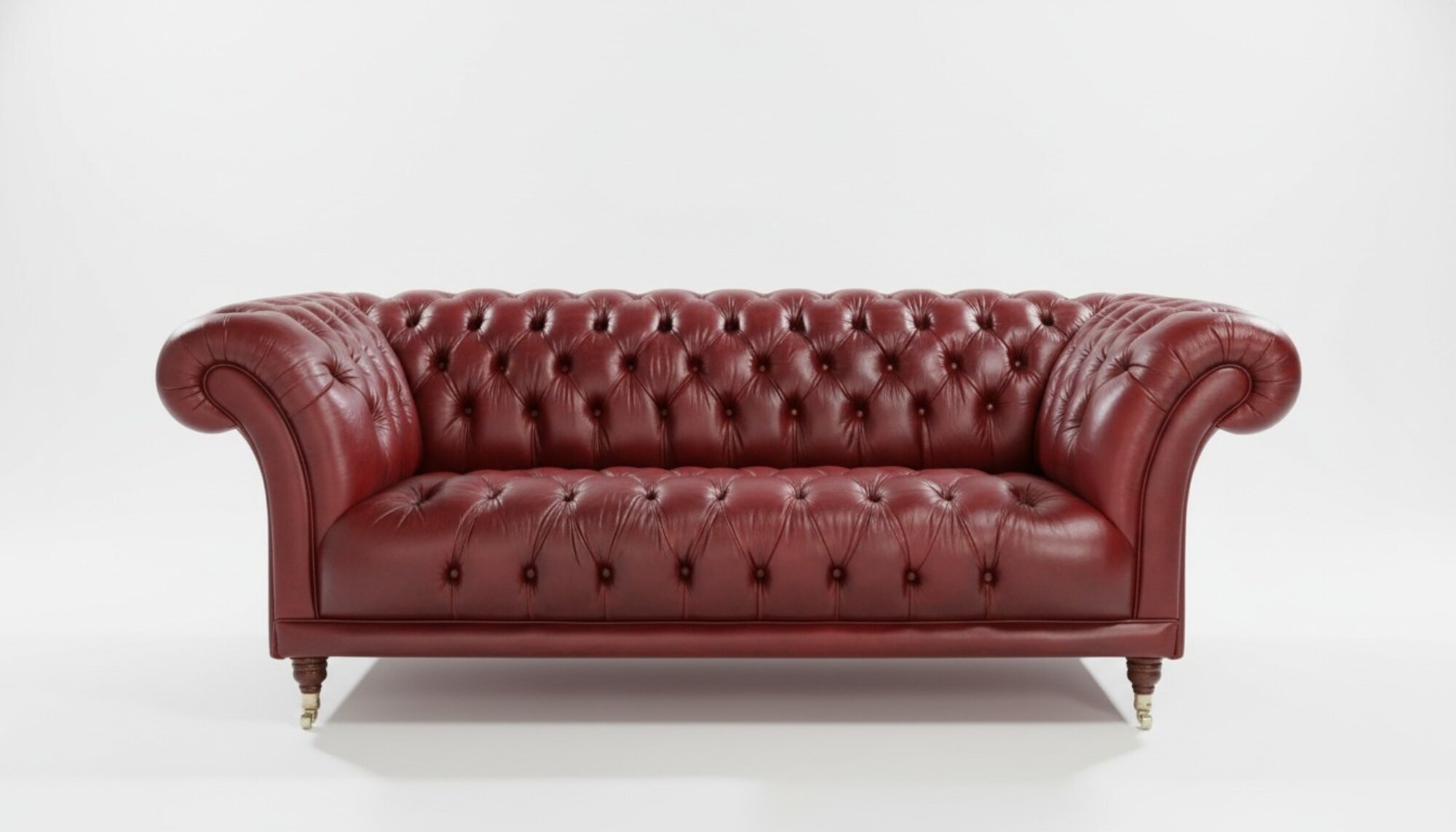 XXL Rot Sofa 3 Sitzer Couch Chesterfield Polster Sitz Garnitur Leder Textil