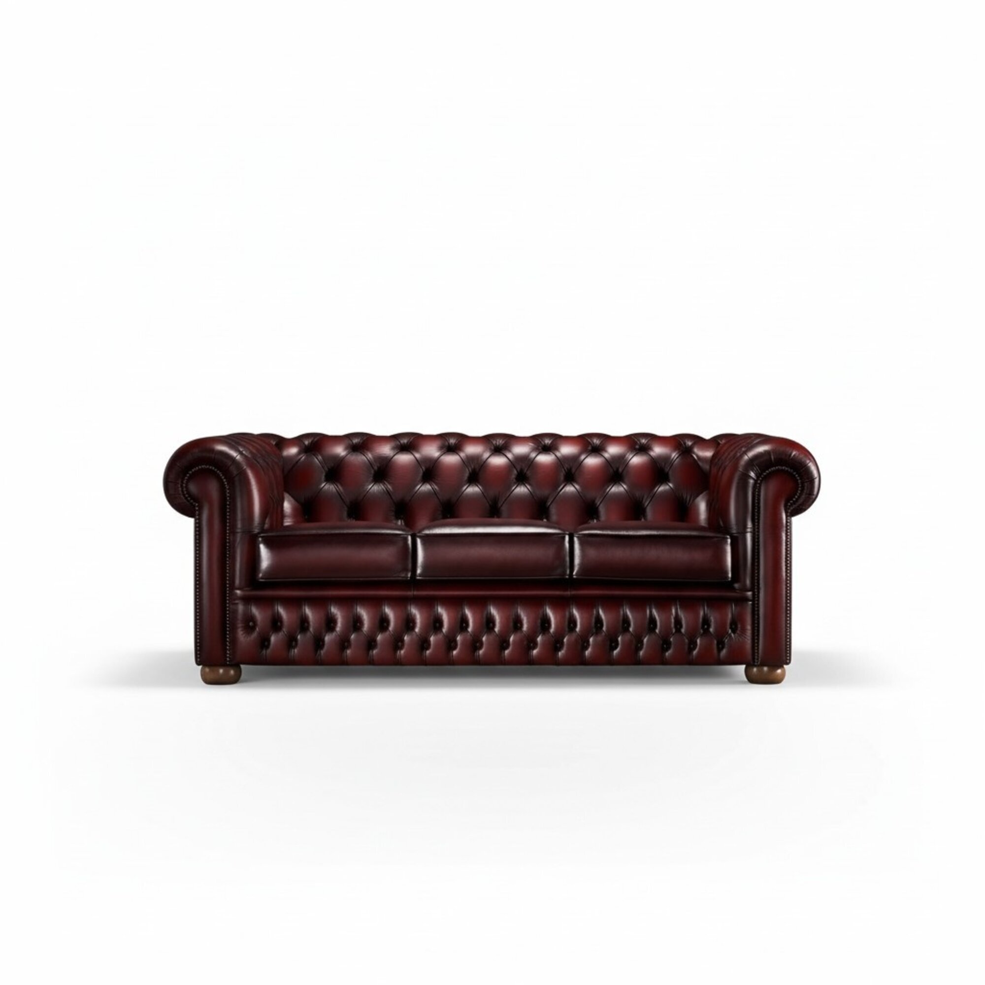 XXL Sofa 3 Sitzer Couch Chesterfield Polster Sitz Garnitur Leder Rot Textil