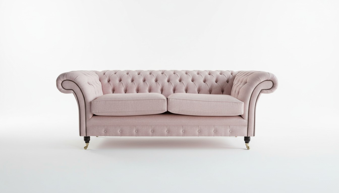 XXL Sofa 3 Sitzer Couch Chesterfield Polster Sitz Garnitur Leder Textil Pink Neu