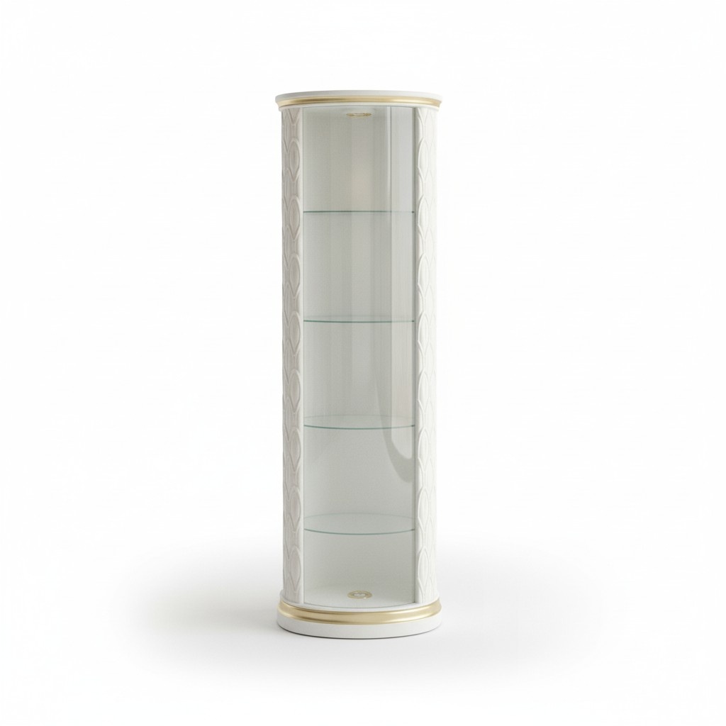 XXL Vitrine Bar Regal Glas Bodenfase Schrank Vitrinen Säule181,5 cm
