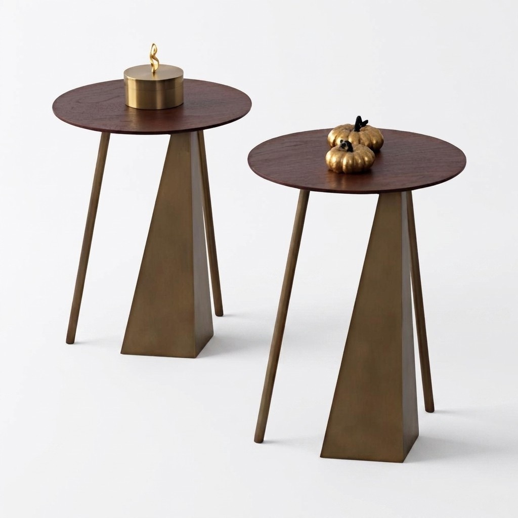Zwei Beistelltische mit stylischer Tischplatte Couchtisch