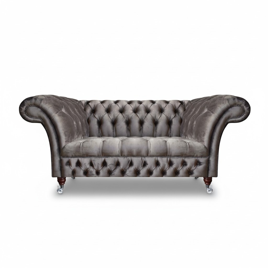 Zweisitzer Sofa Couch Textil Grau Moderne Sofas Luxuriöse Polstermöbel