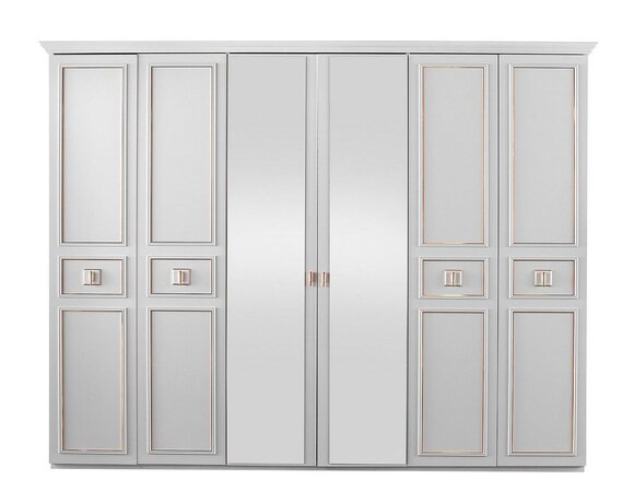 Schlafzimmerschrank Kleiderschrank Schrank Holzschrank Weiß Spiegel