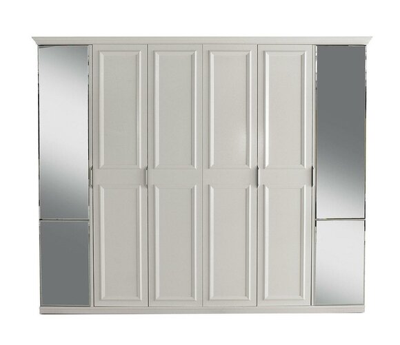 Kleiderschrank Holzschrank Schlafzimmerschrank Schrank Weiß Spiegel