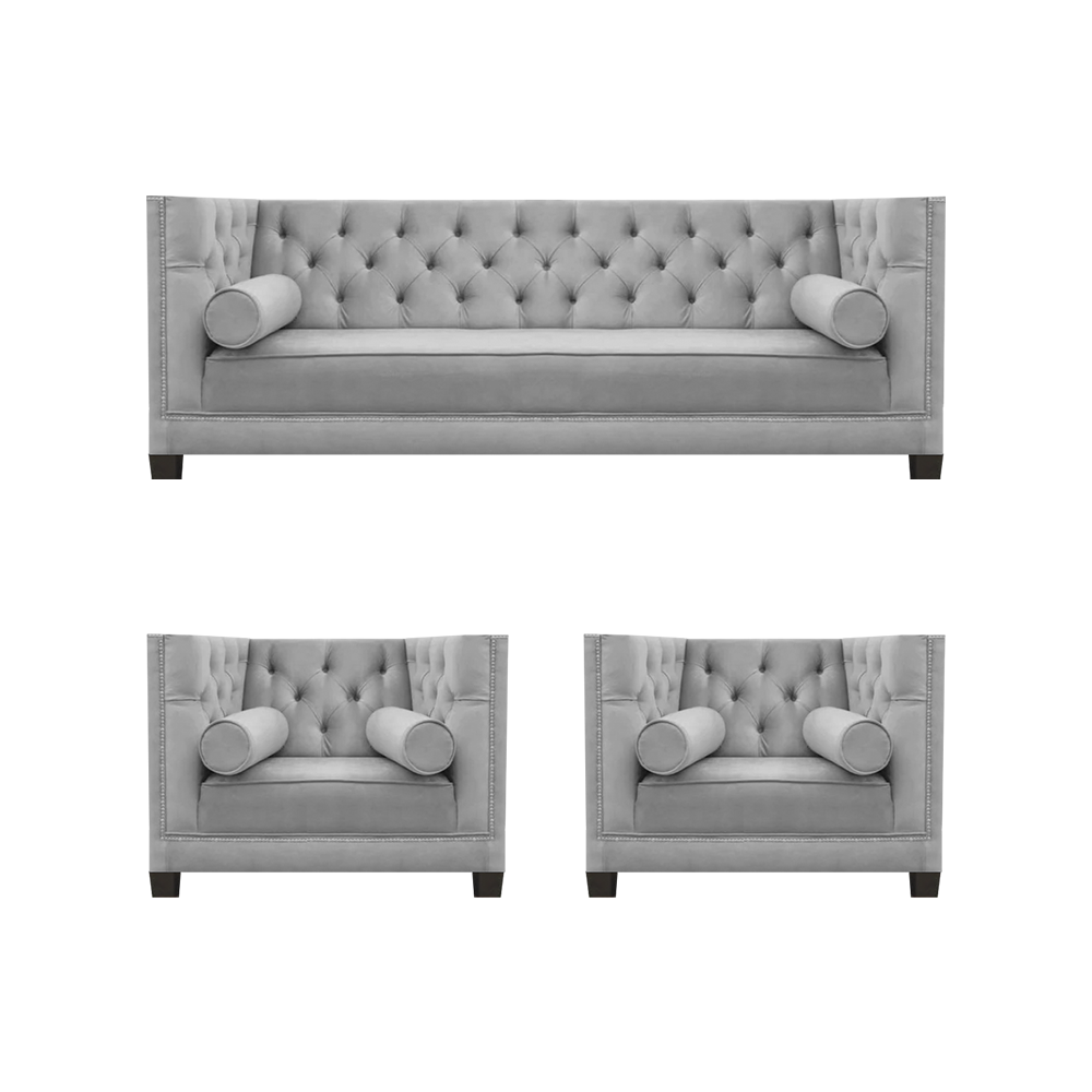 Moderne Designer Sofagarnitur 3tlg Couch Sofa Polster Set Luxus Polstermöbel