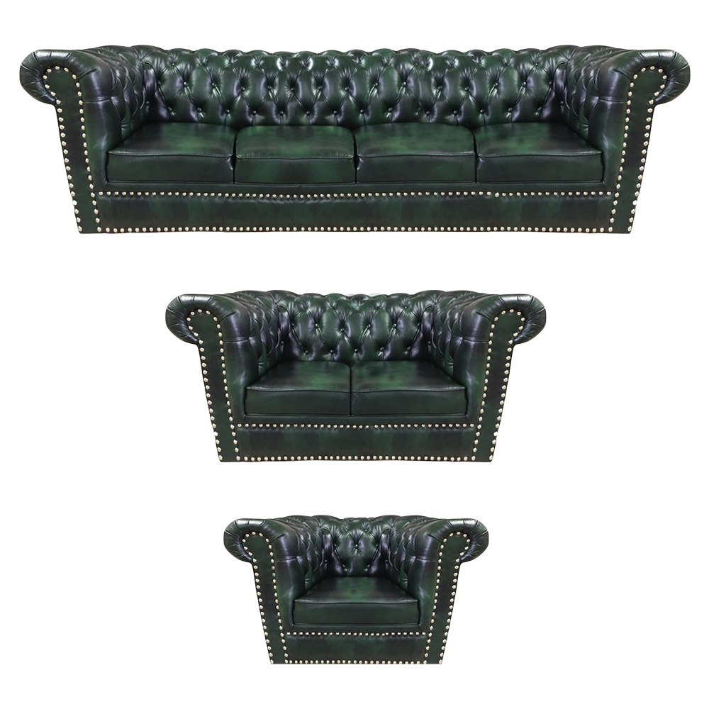 Luxus Ledersofa Komplett Sofagarnitur 3tlg Chesterfield Wohnzimmer Sessel 4+2+1