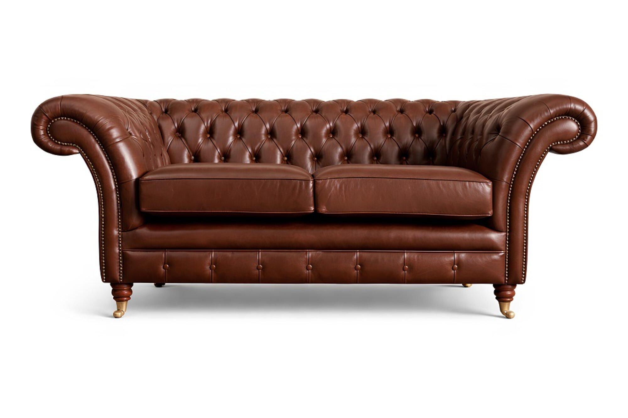 Chesterfield Sofa 2 Sitzer Klassische Sofas Ledersofa Couchen 100% Leder Sofort