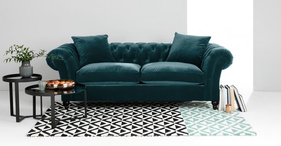 Design Sofa 3 Sitzer Couch Chsterfield Samt Polster Sofas Wohnzimmer
