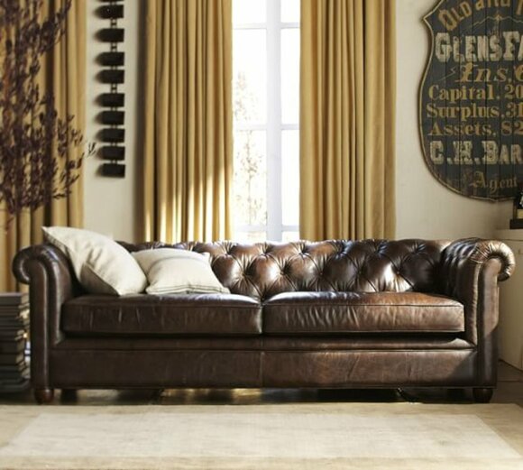 Chesterfield 3 Sitzer Antik Polster Sitz Couch Sofa Garnitur Couchen Vollleder