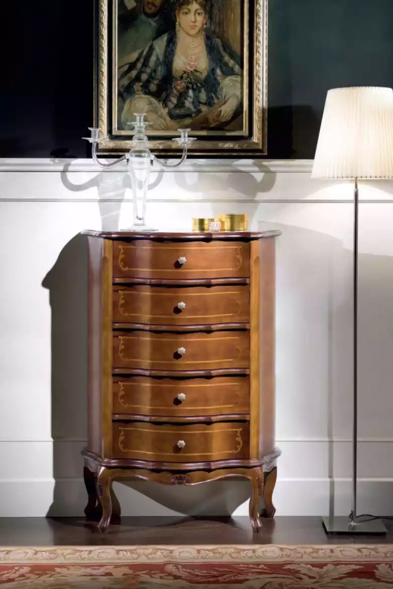 Klassische Braune Holzkommode Schubladen Konsole Luxus Möbel Anrichte