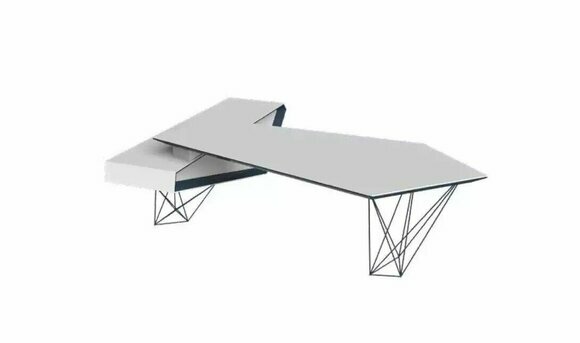 JVmoebel Eckschreibtisch Eckschreibtisch Arbeits Schreib Büro Tisch Luxus Designer Möbel Weiß (1-St., 1x nur Eckschreibtisch), Made in Europa