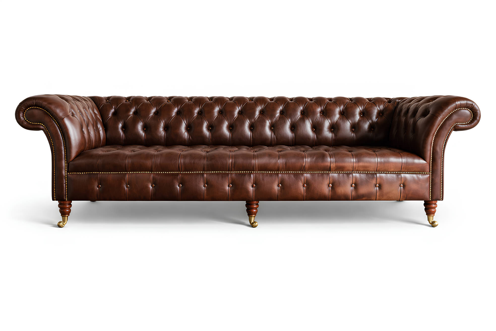Sofa 4 Sitzer Couch design Chesterfield Polster Sitz Garnitur 100% Leder Sofort