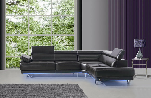 Multifunktion Couch Ecksofa Medien TV Sofa Couch Ledersofa 291 x 222cm