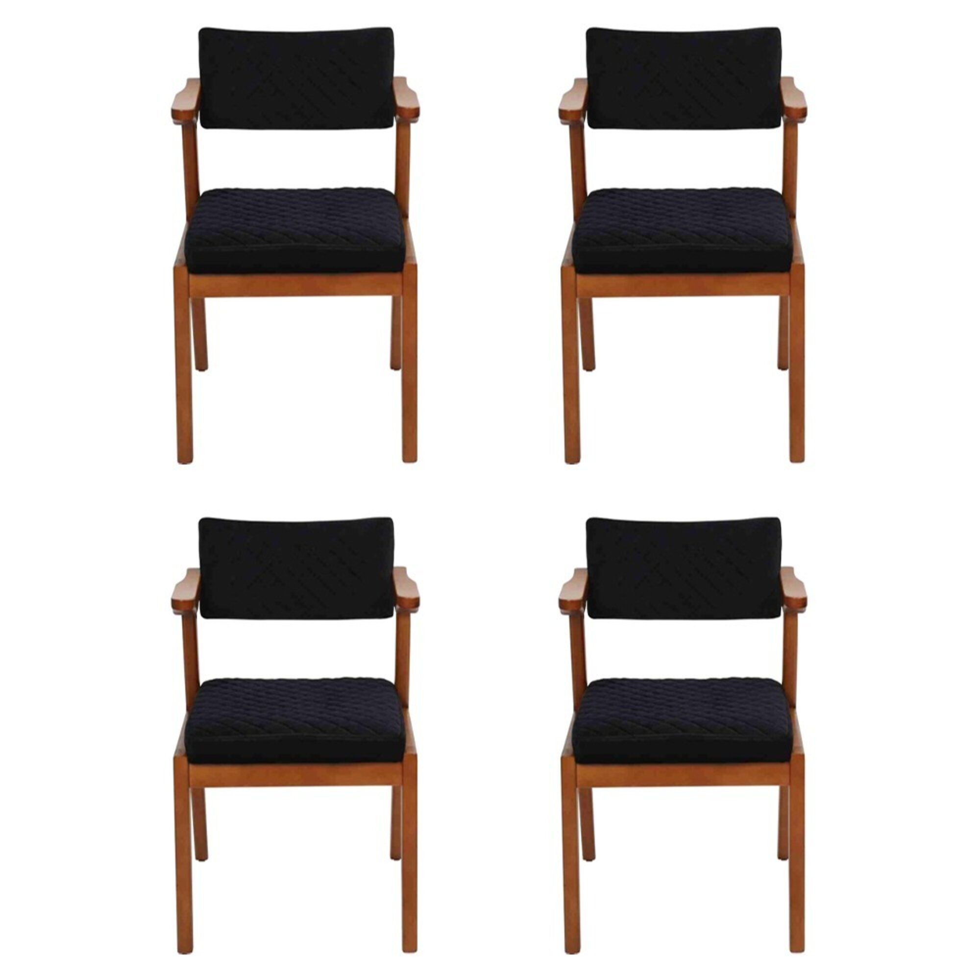 Esszimmer Stuhl Modern Holz Möbel 4x Stühle Schwarz Luxus Design Einrichtung