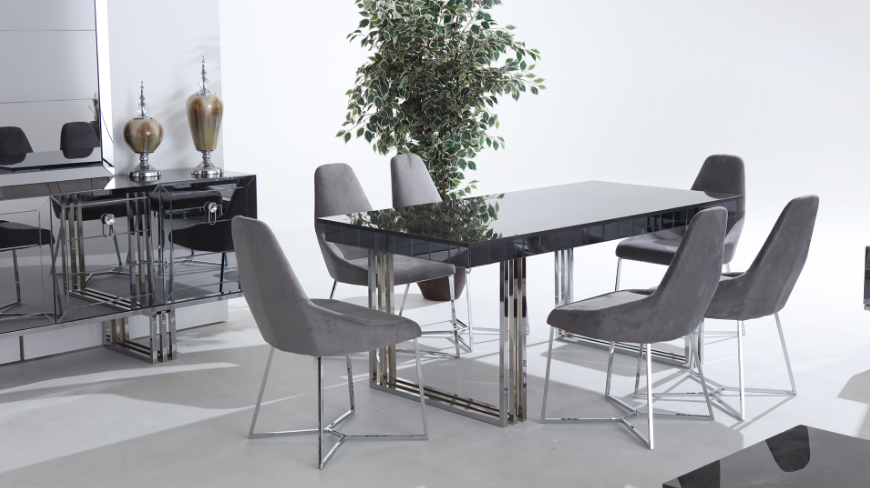 Moderner Designer-Esstisch aus Edelstahl Esstische aus Edelstahl für Esszimmertisch Design Metalltisch