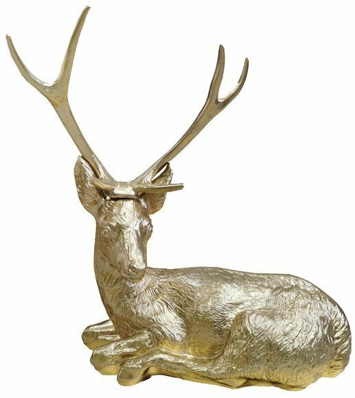 Goldene Figur Statue Elch Statuen Dekoration Figuren Abstrakte Skulptur