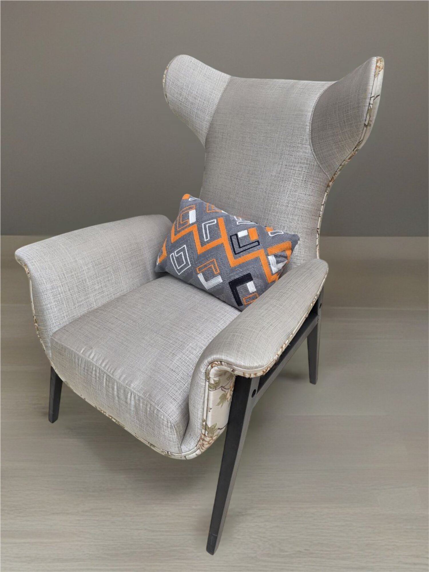 Sessel Sitzer Design Wohnzimmer Polster Holz Polster Moderne Luxus Grau Sofort