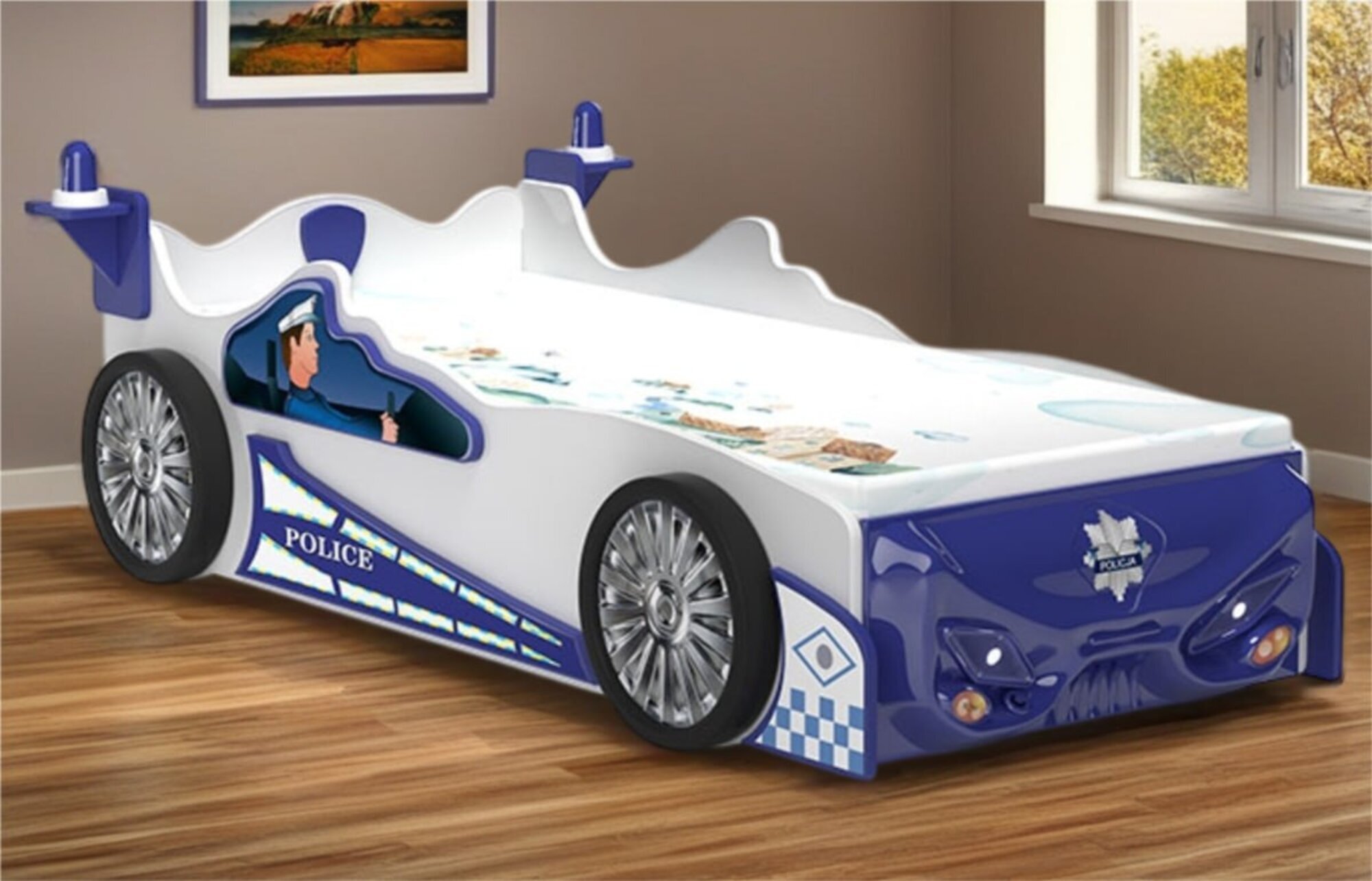 Schlafzimmer Kinderbett Betten Kinder Zimmer Polizei Auto Sofort