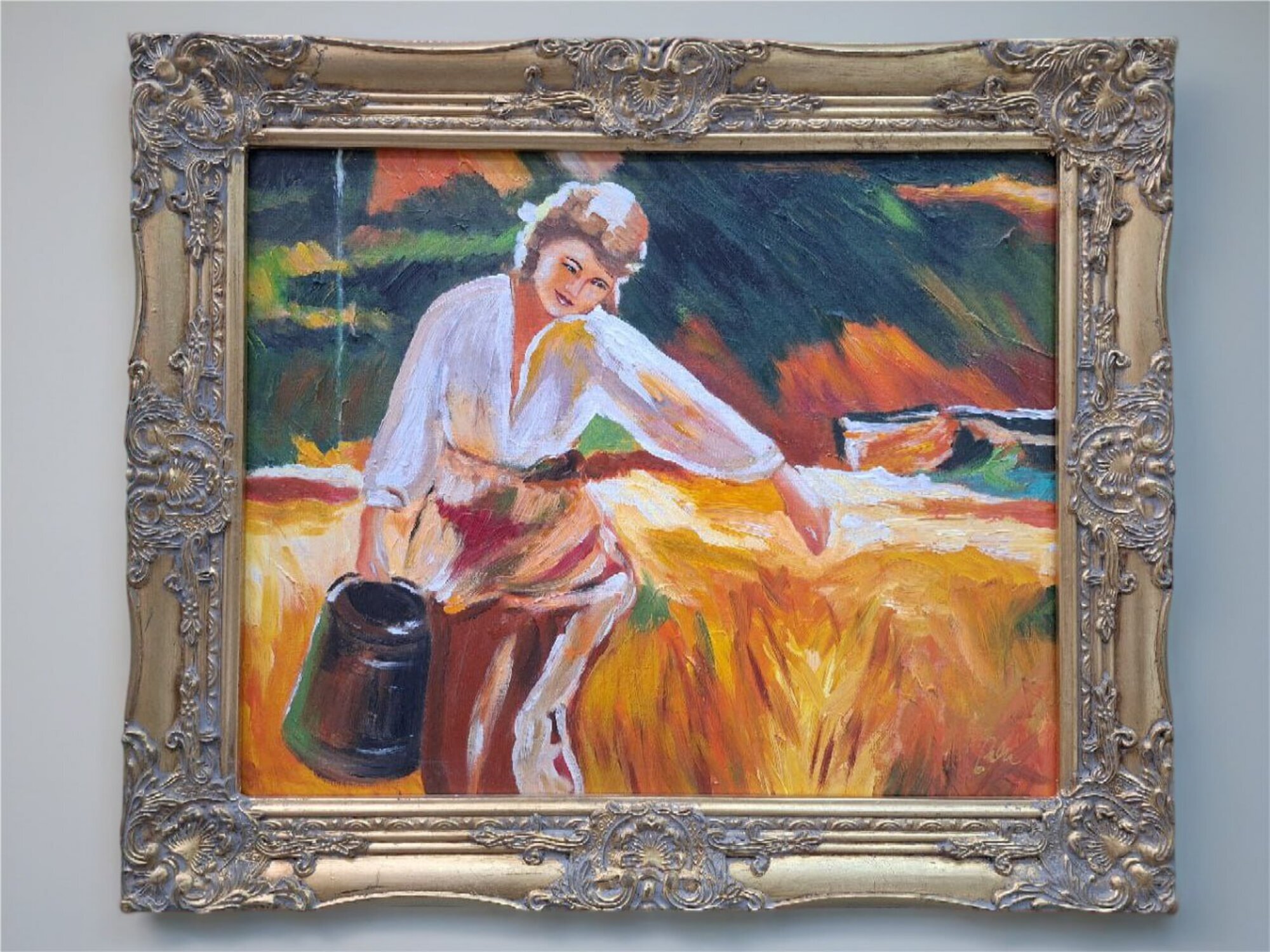 Handgemaltes Ölkunstwerk im modernen, abstrakten Stil auf Leinwand Sofort