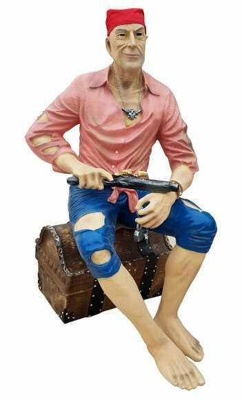 Pirat Figur Statue Design Skulptur Dekoration 138 cm Außen Abstrakt Laden