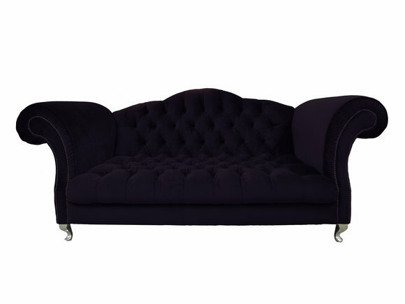 Chesterfield Sofa Polster Klassisch Couchen Sofas Garnitur Dunkelviolett SLIII