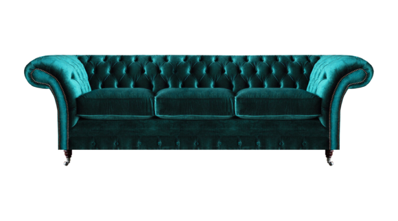 Wohnzimmer Grün Dreisitzer Sofa Couch Textil Möbel Polstersitz Möbel