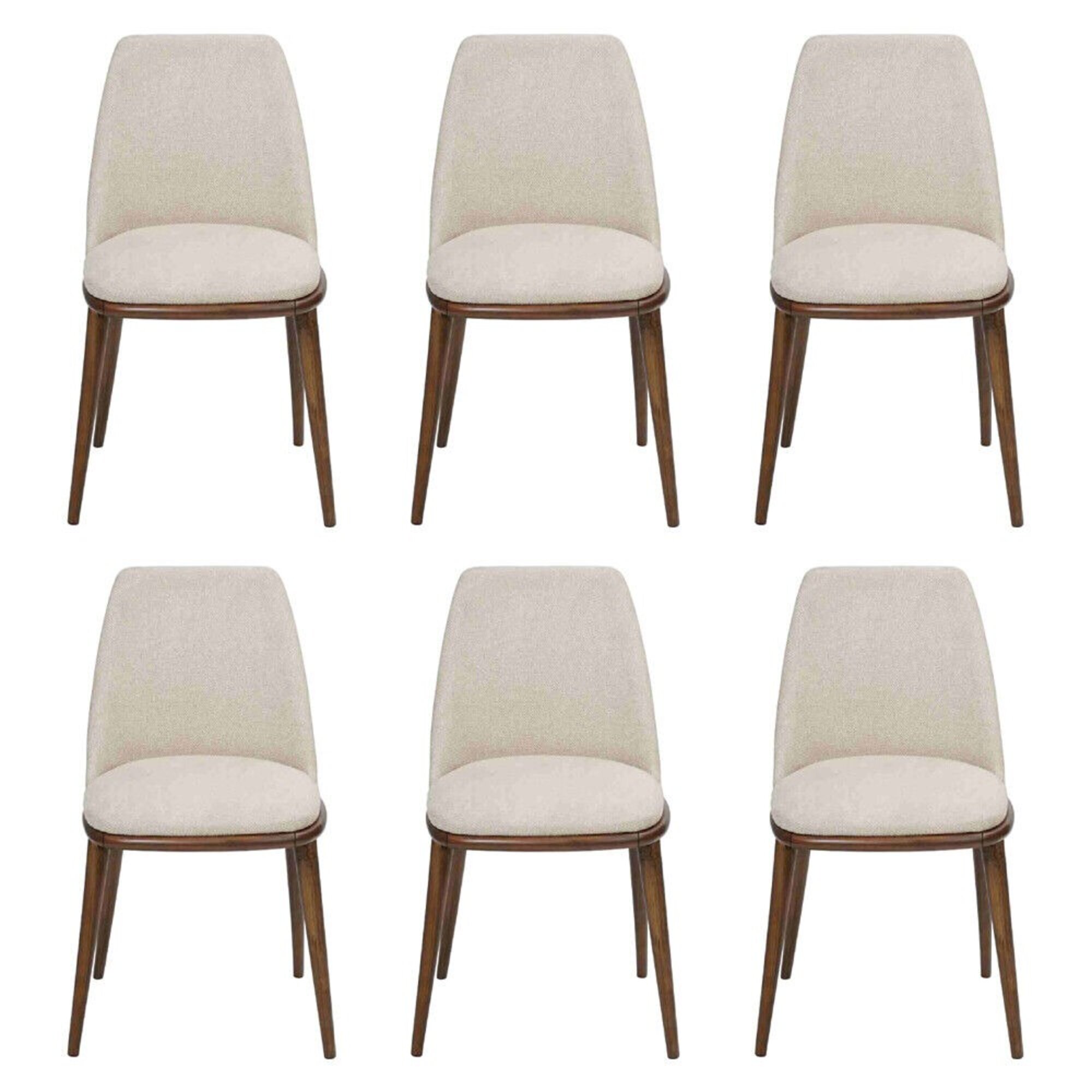 Modern Esszimmer Weiß 6x Stühle Holz Möbel Stühle Luxus Design Einrichtung