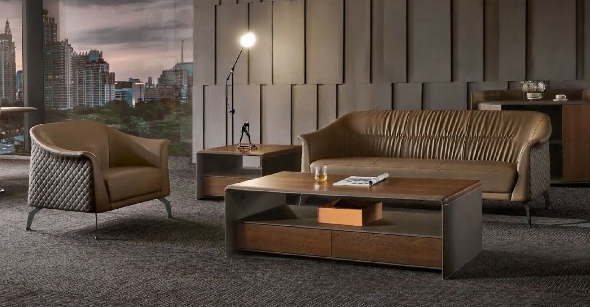 Sofagarnitur Set Design Sofas Polster Deko Couchen Leder Relax Moderne