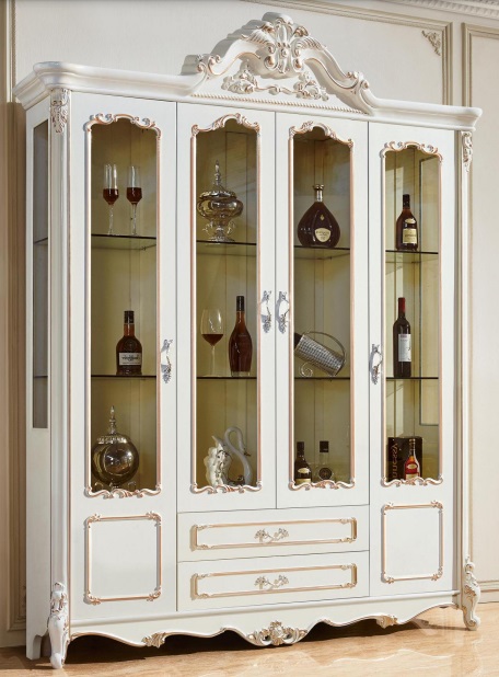 Vitrine Schränke Vitrinen Holz Luxus Wohnzimmer Möbel Schrank Barock