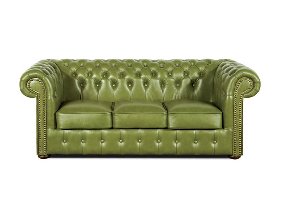 Chesterfield Sofagarnitur 3+2+1 Sitzer Sofa in ZIMT-GRÜN - NAPOLI