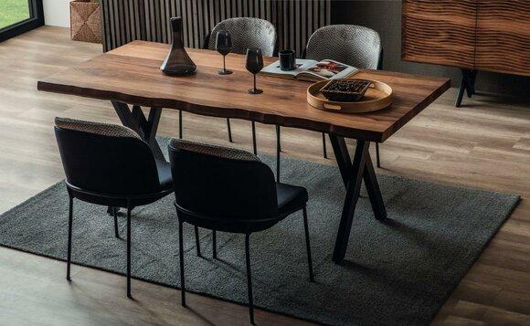 Exklusiver Holz Esstisch Moderne 6x Polsterstühle Esszimmer Garnitur
