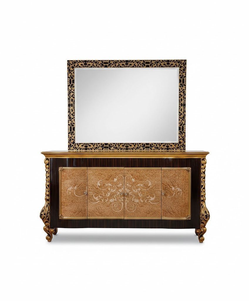 Dresser mit Spiegel – Edles Holz Sideboard im Klassik Design Sofort