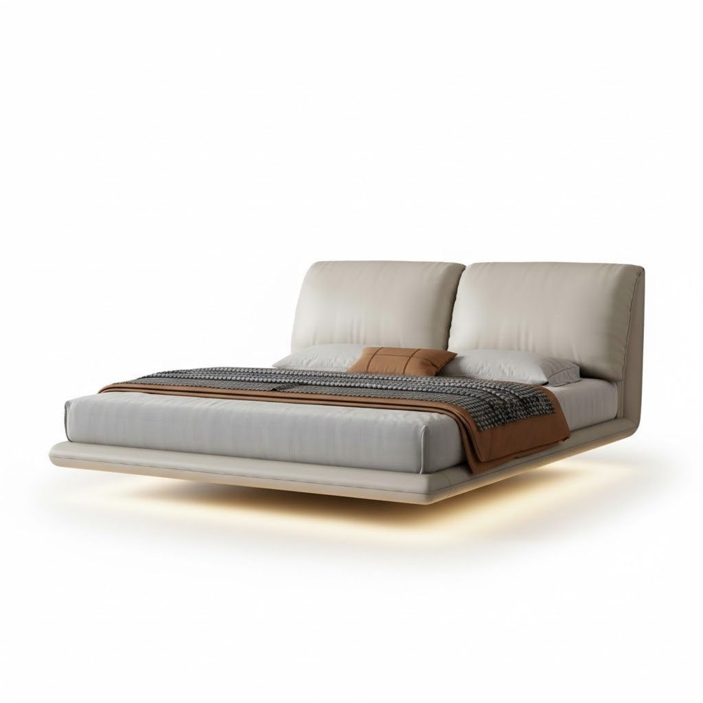 Weißes Wandbett Schlafzimmer Designer Holzgestell Möbel Doppelbetten Sofort