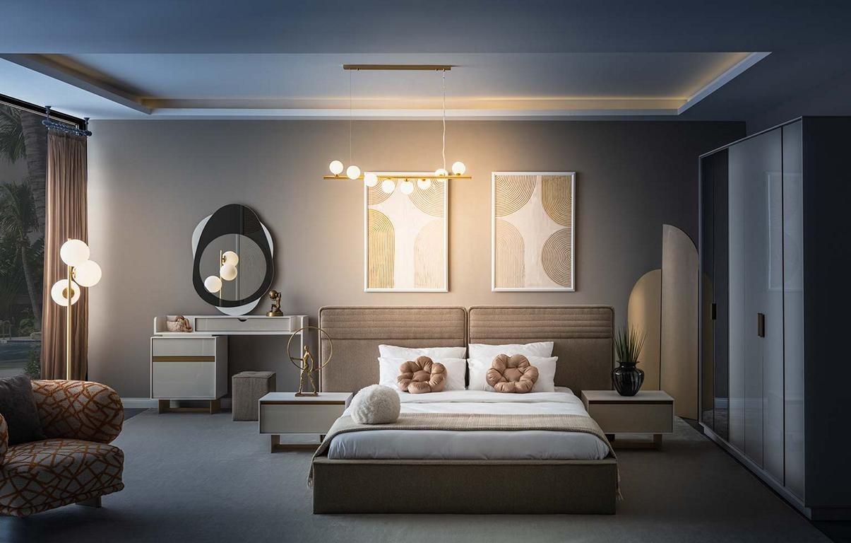 Schlafzimmer Möbel Bett Schlafzimmer Set 7tlg Set Komplett Schrank Kommode