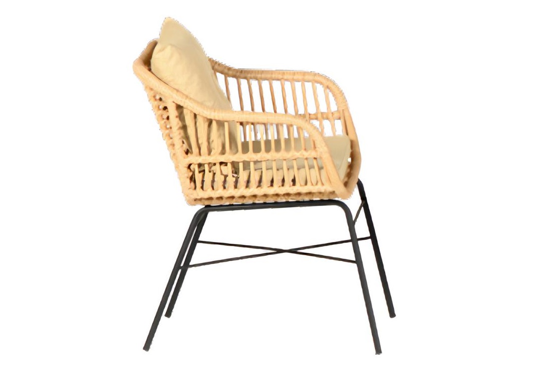 Sessel Beige Gartenmöbel Veranda Lounge Terrasse Balkon Modern Polsterung
