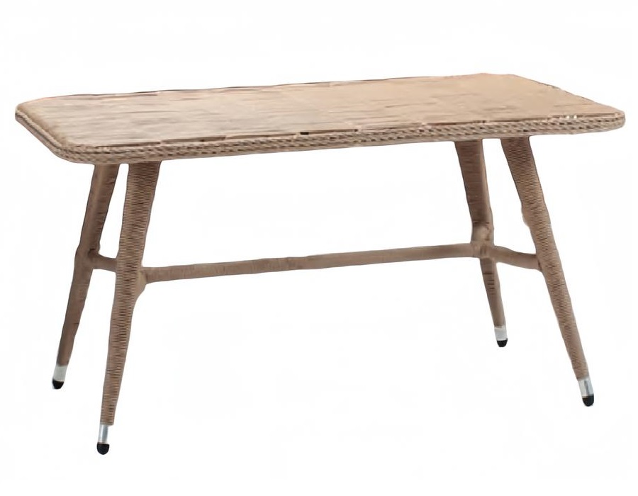 Couchtisch Braun Luxus Möbel Terrasse Design Hochwertig Rattan Rechteckig Modern