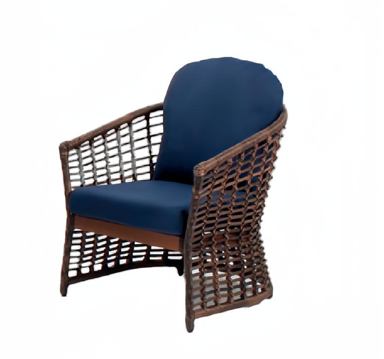 Sessel Blau Design Elegantes Möbel Modern 1 Sitzer Sessel Rattan stilvoll