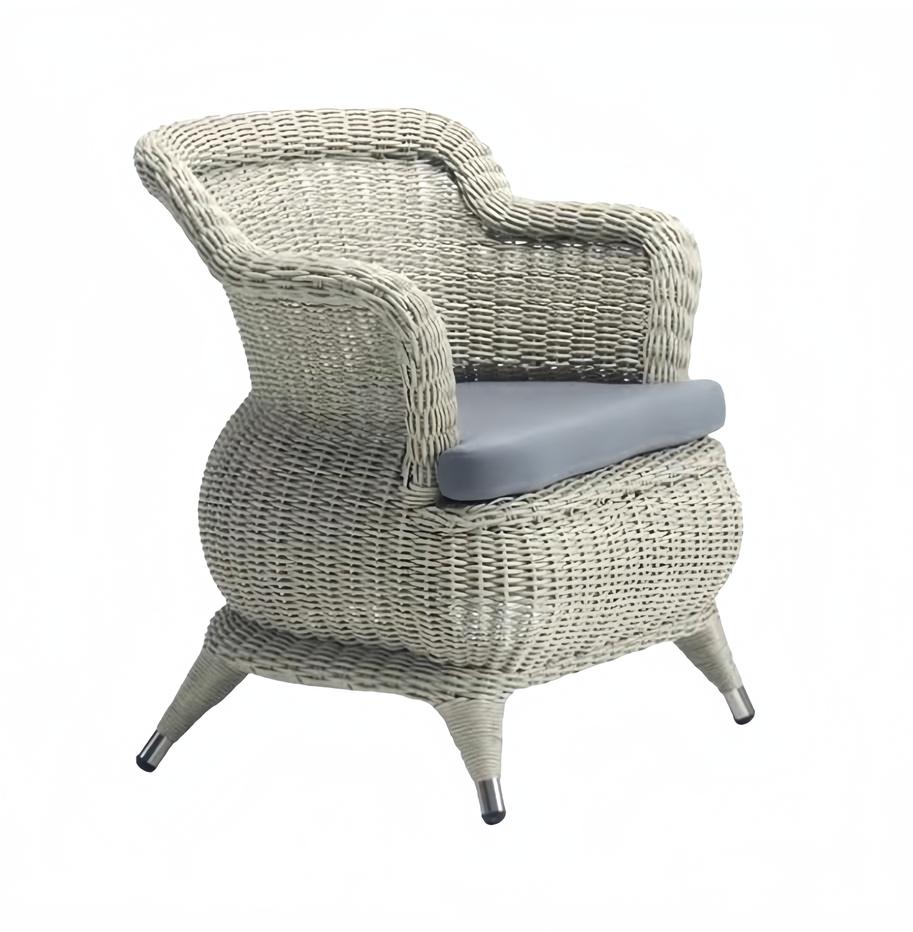Hochwertig Terrasse Sessel Grau Luxus Modern Sessel stilvoll Rattan Stil