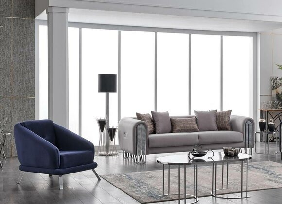 Design Möbel Wohnzimmer Set Sofagarnitur 3+1 Möbelset Couch Polster Garnitur