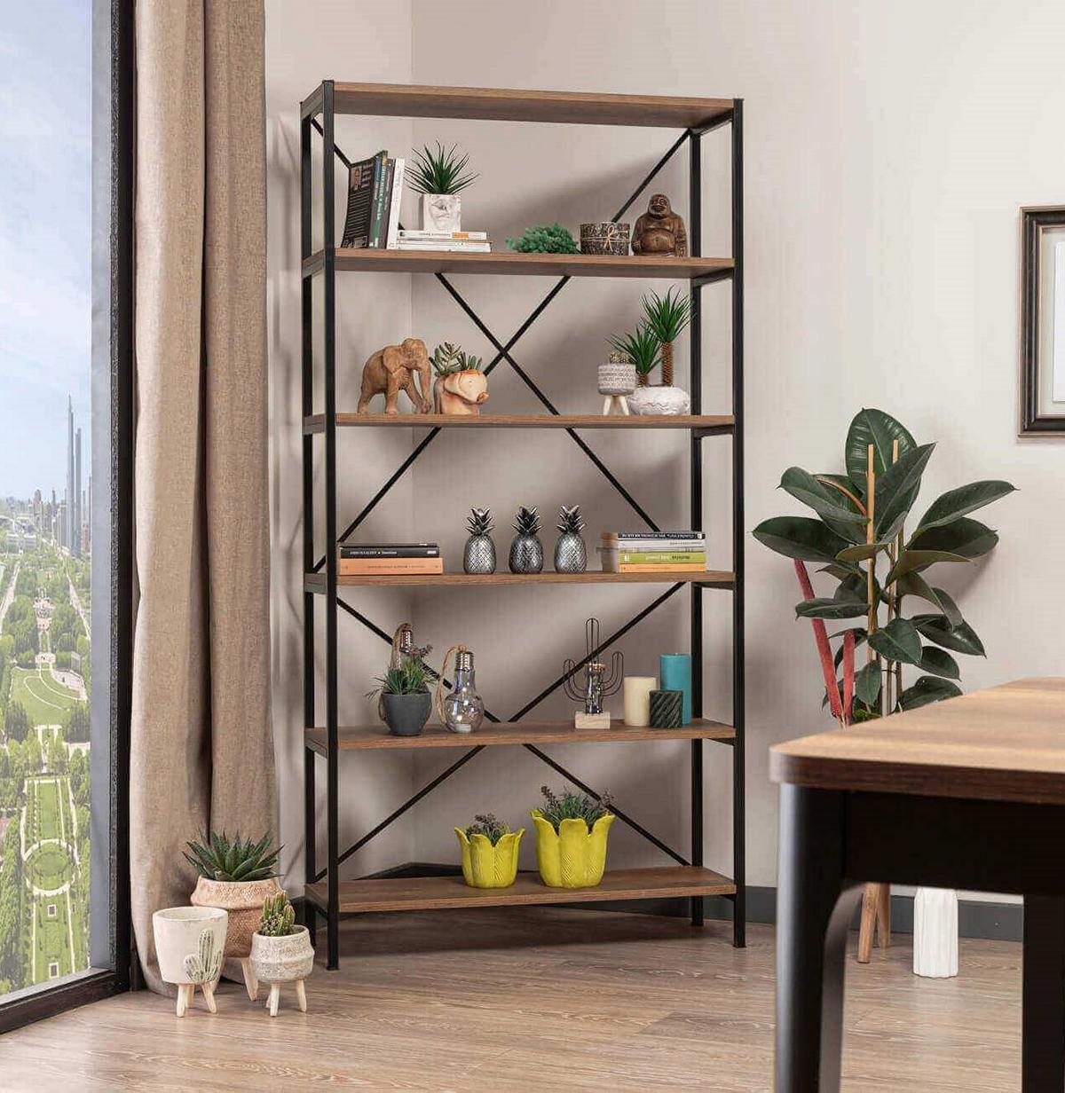 Wohnzimmer Bücherregal Holz Modern Einrichtung Regale Holzmöbel Regal