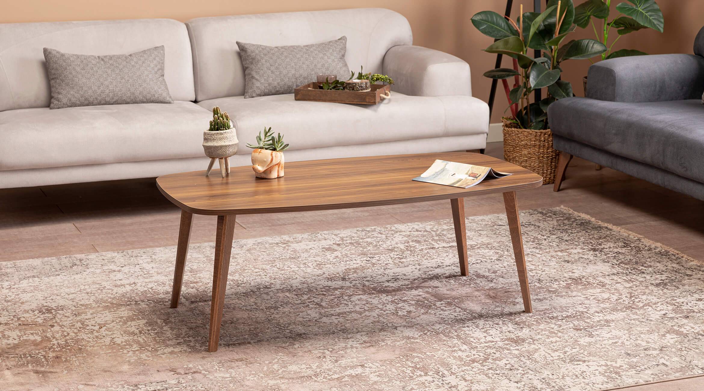 Design Couchtisch Wohnzimmer Holzmöbel Einrichtung Modern Braun Tisch