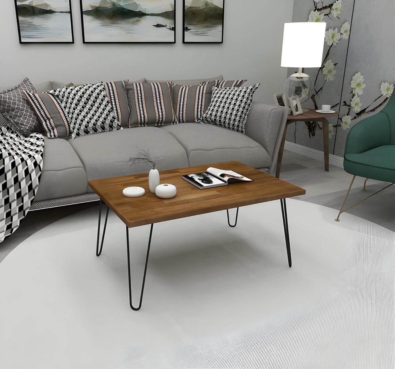 Dunkelbrauner Wohnzimmertisch Designer Couchtisch Luxuriöser Sofatisch