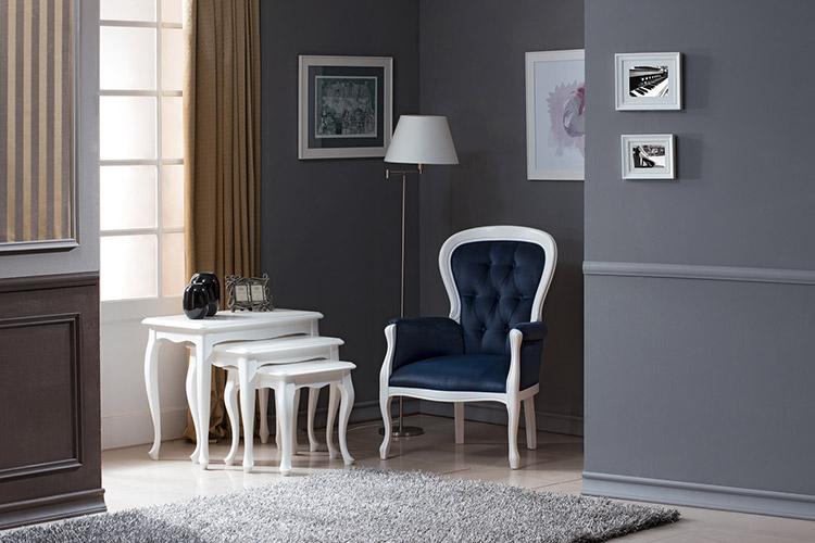 Chippendale Sessel Ohrensessel Sofa mit Fußhockern Set Hocker Klavierhocker