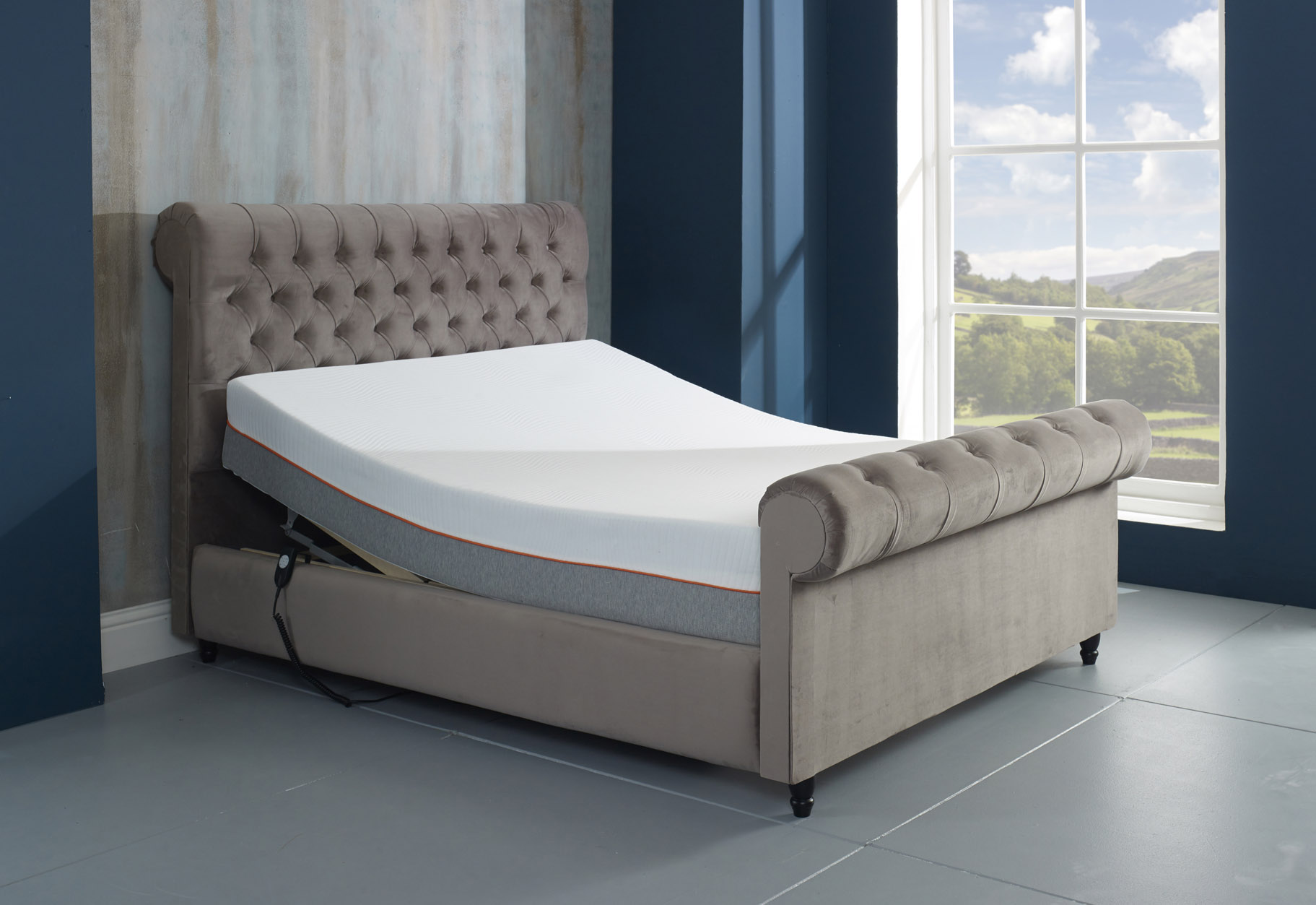Bett Polster Design Luxus Doppel Hotel Betten Schlaf Zimmer Chesterfield Kasten